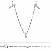 Sterling Silver With Rhodium,  Multi Bar (11×1.5mm) Charm