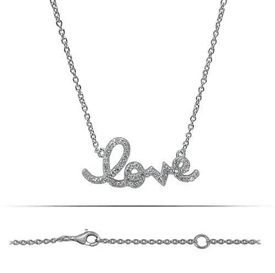 Sterling Silver With Rhodium, Love (26X13mm) Charm