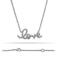 Sterling Silver With Rhodium, Love (26X13mm) Charm