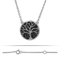 Sterling Silver With Rhodium, Tree Of Life (15mm) Charm