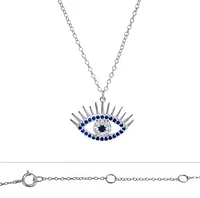 Sterling Silver With Rhodium, Evil Eye (13X20mm) Charm