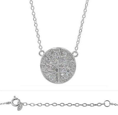 Sterling Silver With Rhodium, Tree Of Life (15mm) Charm