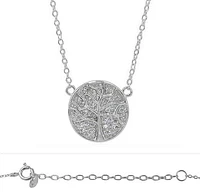 Sterling Silver With Rhodium, Tree Of Life (15mm) Charm