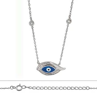 Sterling Silver With Rhodium, Evil Eye (18X10mm) Charm