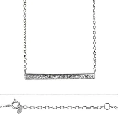 Sterling Silver With Rhodium, Horizontal Bar (35X3mm) Charm