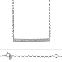 Sterling Silver With Rhodium, Horizontal Bar (35X3mm) Charm