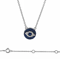 Sterling Silver With Rhodium, Evil Eye (10mm) Charm