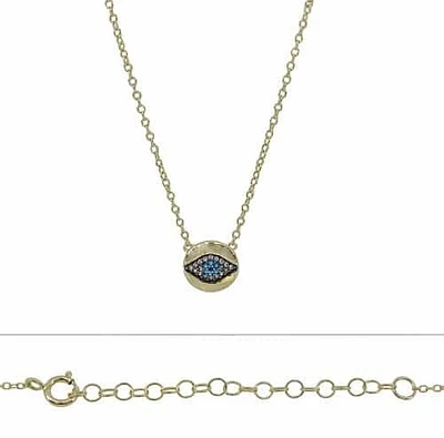 Sterling Silver With Gold Plated, Evil Eye (9mm) Charm