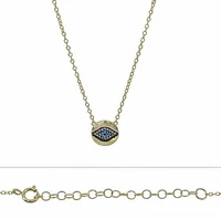 Sterling Silver With Gold Plated, Evil Eye (9mm) Charm