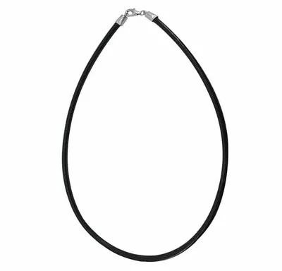 2mm Greek Leather Cord Necklace, Sterling Silver Clasp With Rhodium