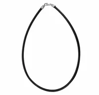 2mm Greek Leather Cord Necklace, Sterling Silver Clasp With Rhodium