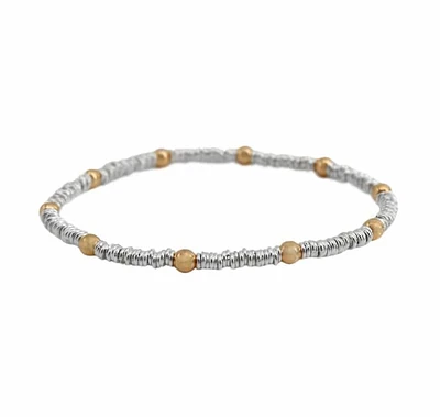 Elastic Bracelet With 3mm Sterling Silver Loop And 4mm 14Kt Gold Filled Ball