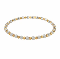 Elastic Bracelet With 5mm Sterling Silver Ball And 3mm 14Kt Gold Filled Ball