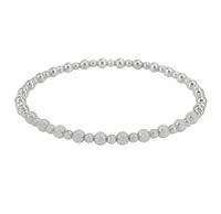 Sterling Silver, Elastic Bracelet With 3mm And 5mm Ball Bead