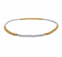 Elastic Bracelet With 3mm Sterling Silver Ball And 3mm 14Kt Gold Filled Ball