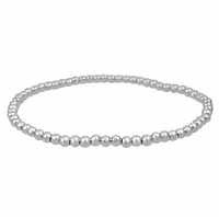 Sterling Silver, Elastic Bracelet With 5mm Ball Beads