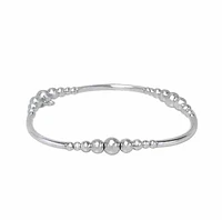 Sterling Silver, Elastic Bracelet With 3-6mm Ball Bead, 2X29mm Tube