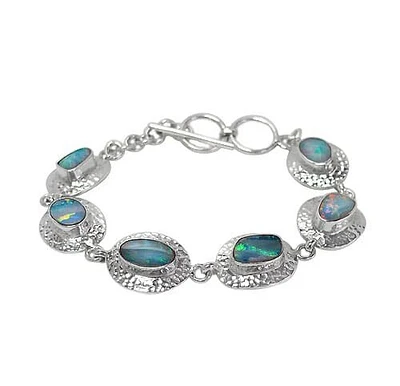 Sterling Silver, Approx. 8X11mm Free Form Shape Gemstone Bracelet