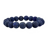 Frosted Lapis Lazuli Elastic Bracelet