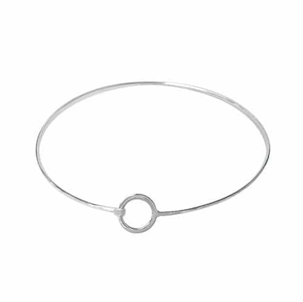 Sterling Silver, Plain Style, Curved And Round Shape Choker With A Hook Clasp. Approximate Choker Size: 2mm Thickness