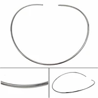 Sterling Silver, Smooth, Rounded Oval Shape Choker. Approx Size: 2.5mm Width