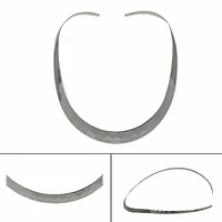 Sterling Silver, Flat Oval Shape Choker With Hammered Finish. Approx Size: 10mm Width (Widest)