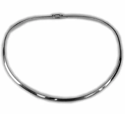 Sterling Silver Shiny, Smooth Oval Choker. 4mm Thickness All Around