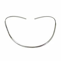 Sterling Silver, Smooth, Flat Oval Shape Choker. Approximate Size: 2mm Width X 1mm Thickness