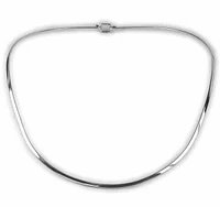 Sterling Silver, Smooth Rectangular Shape Choker With Rounded Edge. Approx Size: 3mm Width X 1mm Thickness