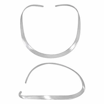 Sterling Silver, Smooth, Flat Oval Shape Choker. Approx Size: 8mm Width(Largest)