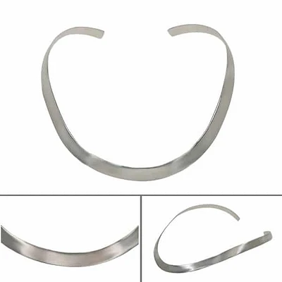 Sterling Silver, Smooth, Flat Oval Shape Choker. Approx Size: 6mm Width