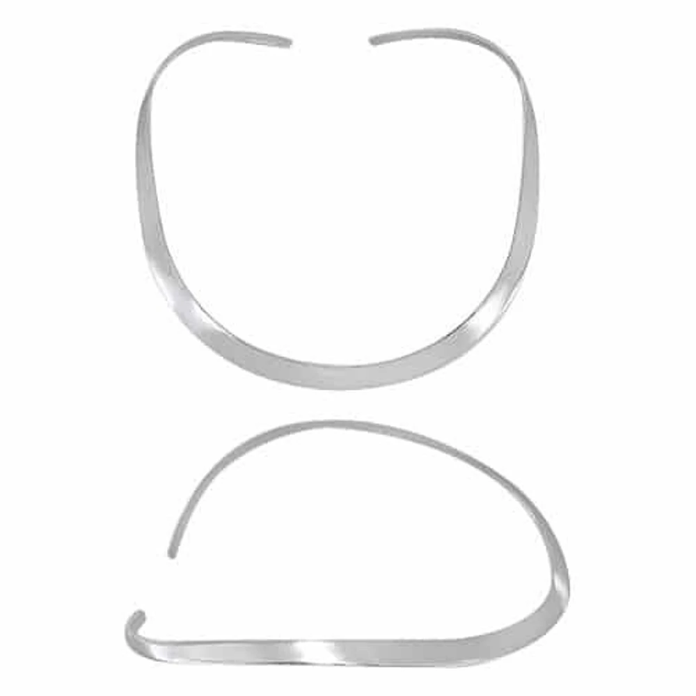 Sterling Silver, Smooth, Flat Oval Shape Choker. Approx Size: 10mm Width(Largest)