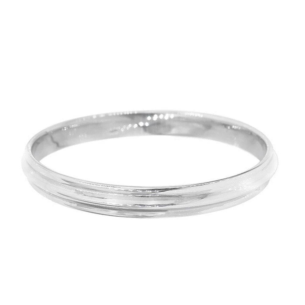 Sterling Silver, 8X50mm Round Bangle