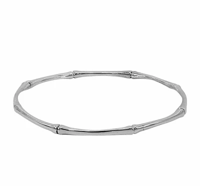 Sterling Silver, Bone Bangle, 68mm(Outer Dimension), 3.5mm Thickness