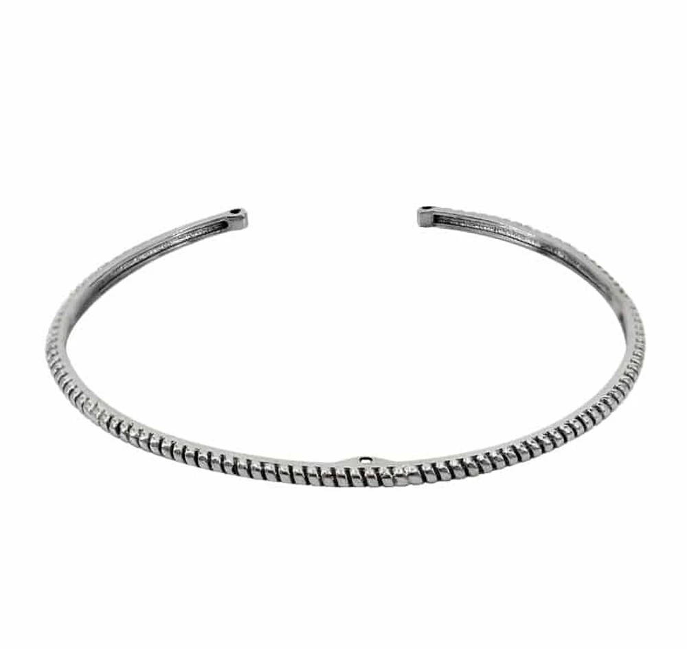 Sterling Silver, Rope Bangle, 2mm Width