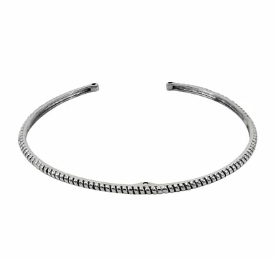 Sterling Silver, Rope Bangle, 2mm Width