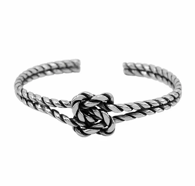 Sterling Silver, 15mm Double Knot Bangle, 6mm Width