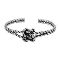 Sterling Silver, 15mm Double Knot Bangle, 6mm Width