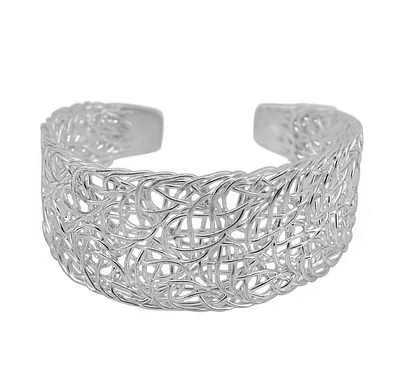 Sterling Silver, Wire Wrap Bangle, 29mm Width(Widest Point)