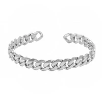 Sterling Silver, Curb Chain Bangle, 7mm Width