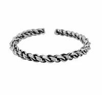 Sterling Silver, Twisted Chain Bangle, 7mm Width