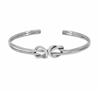 Sterling Silver, 21X9mm Double Knot Bangle, 3.5mm Width