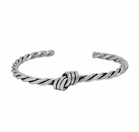 Sterling Silver, 11mm Twisted Knot Bangle, 4mm Width