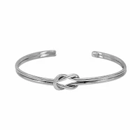 Sterling Silver, 14X9mm Love Knot Bangle, 4mm Width