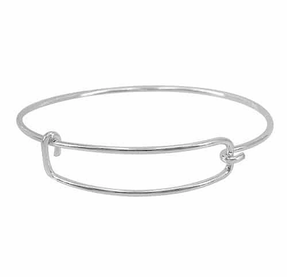 Sterling Silver Bangle With 2mm Thickness Wire, 68mm Diameter(Outer Dimension)