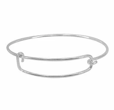 Sterling Silver Bangle With 2mm Thickness Wire, 68mm Diameter(Outer Dimension)