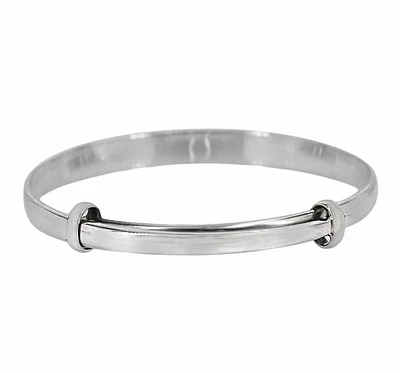 Sterling Silver, Adjustable Bangle, 66mm Diameter(Outer Dimension), 6mm Width