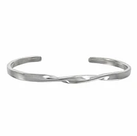 Sterling Silver, Fancy Twisted Style Bangle. Approx Size: 4mm Width