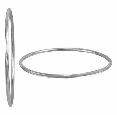 Sterling Silver, Plain Round Bangle. Approximate Size: 75mm Diameter X 2mm Thickness