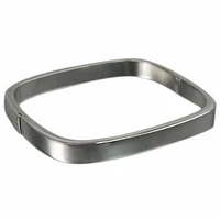 Sterling Silver, Plain Style, Smooth, Flat Rectangular Shape Bangle. Approximate Size: 69mm D X 7mm W X 3mm T